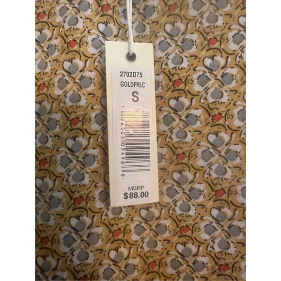 Max studio gold floral cold shoulder blouse size small - Picture 2 of 5